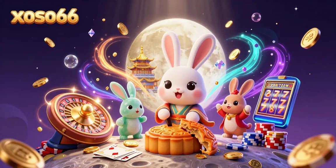 Spin the reels of xoso66 with a vibrant 3D illustration showcasing lucky symbols and casino excitement.