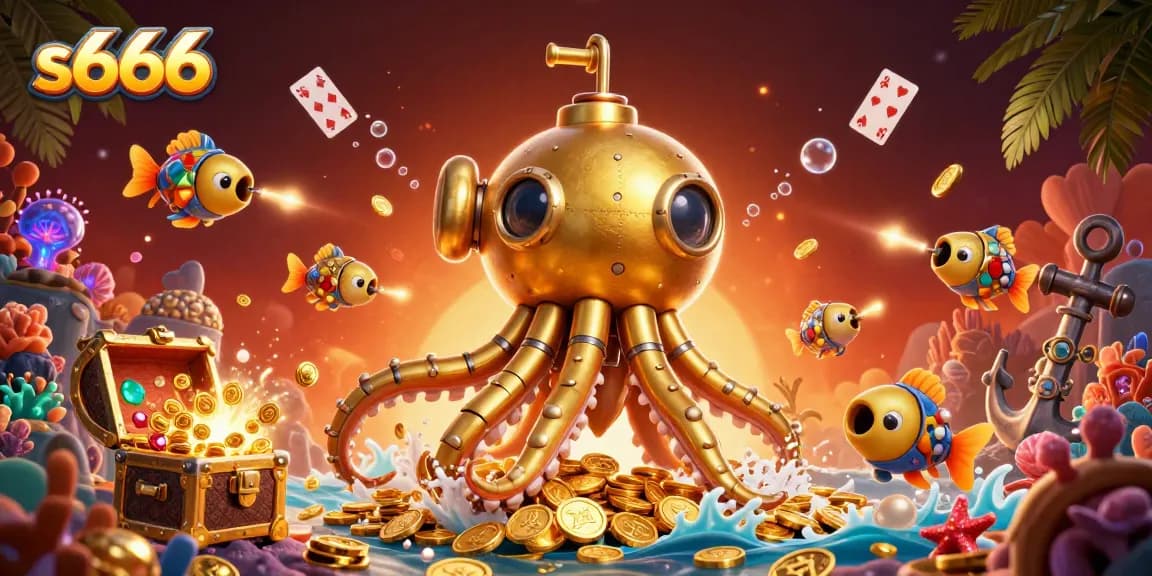 Join the exciting s666 underwater adventure with golden kraken and treasure chests for jackpot wins.
