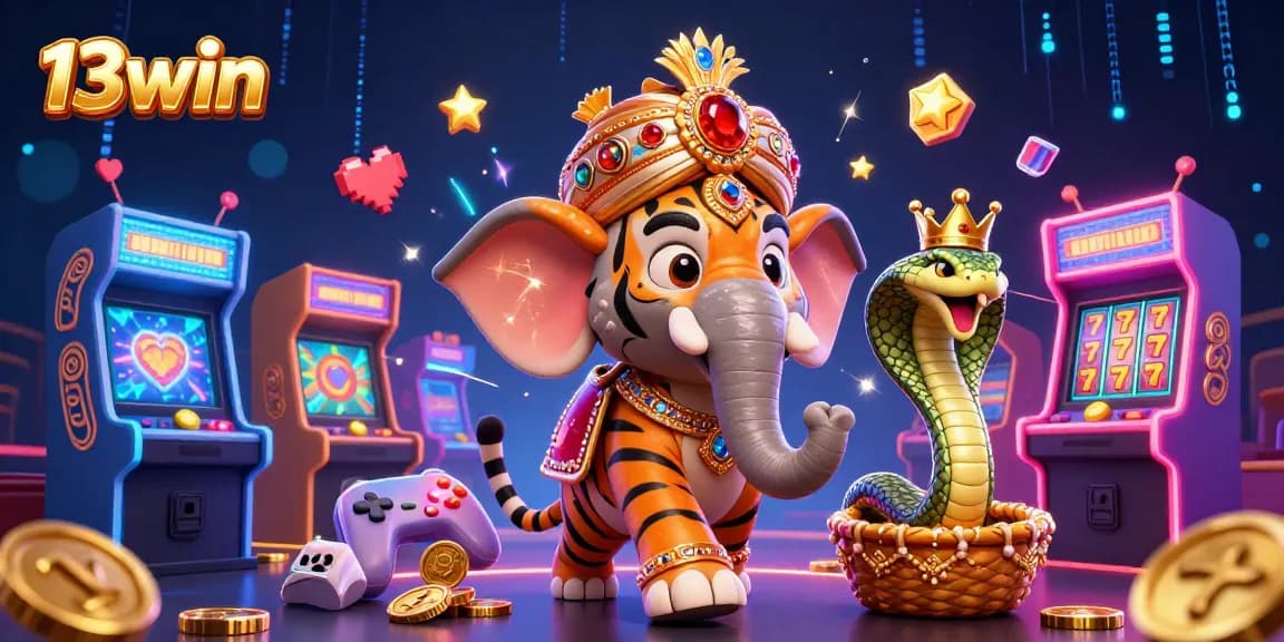 Engage in thrilling gambling gameplay at 13win with vibrant characters and casino visuals.