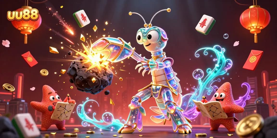 Experience the excitement of uu88 with galactic samurai battling for gold coins in a vibrant casino illustration.