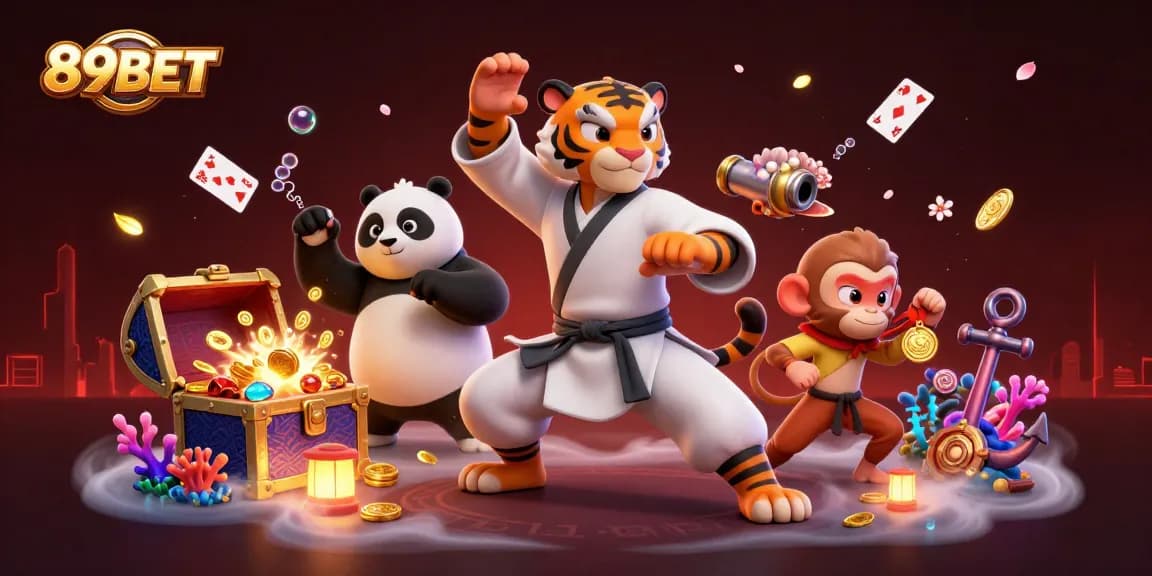89BET slots and live casino excitement highlighted in a playful, dynamic 3D illustration.