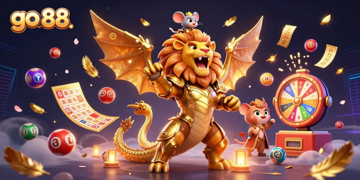 Engage in thrilling gameplay with go 88, featuring a chimera champion and dynamic casino elements.