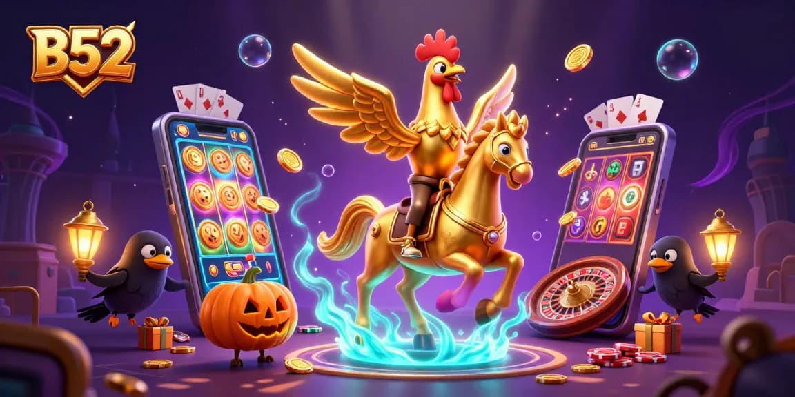 Experience the excitement of B52 roulette and slots in a vibrant casino scene.
