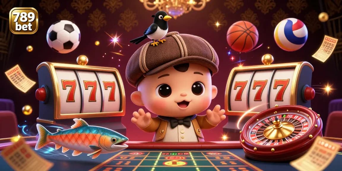 Engage with the exhilarating world of 789 bet, featuring playful characters and dynamic casino elements.