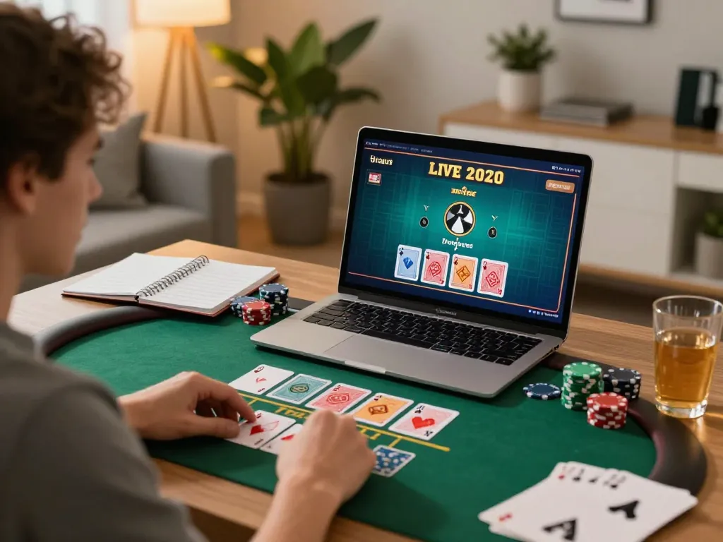 G28 user engaging in live dealer blackjack, showcasing strategic gameplay at home.