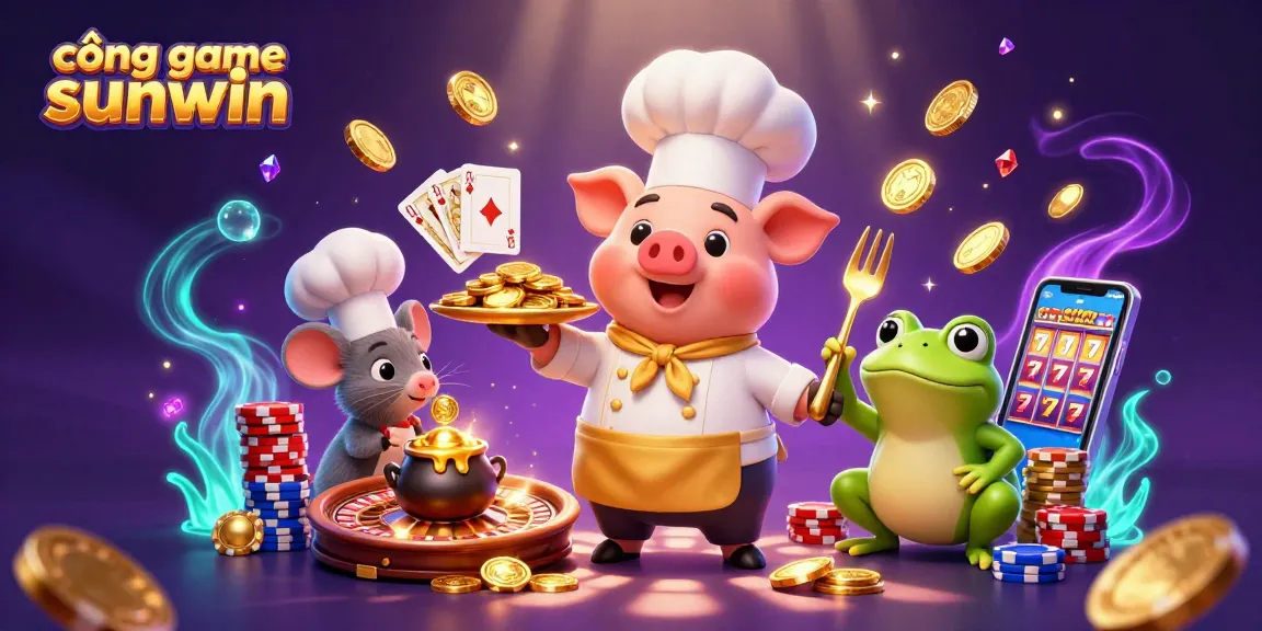 Win big at cổng game sunwin with an exciting 3D casino scene featuring vibrant characters and dynamic elements.
