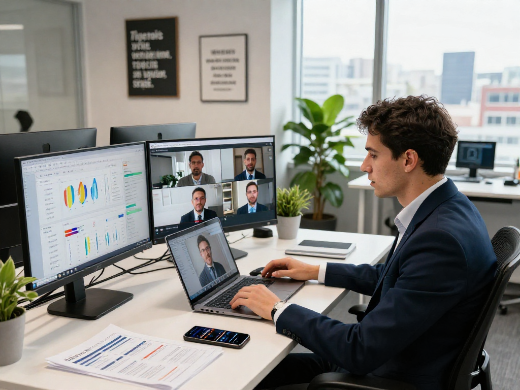 Team member analyzing IDXSTAR data in a modern office setting