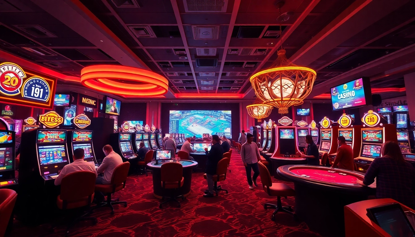 Exciting casino scene at tk88win.live with vibrant gaming tables and engaged players