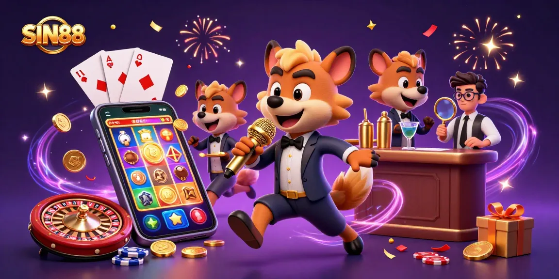 SIN88 hyenas bring laughter to the casino scene with slot games, fireworks, and a lively atmosphere.