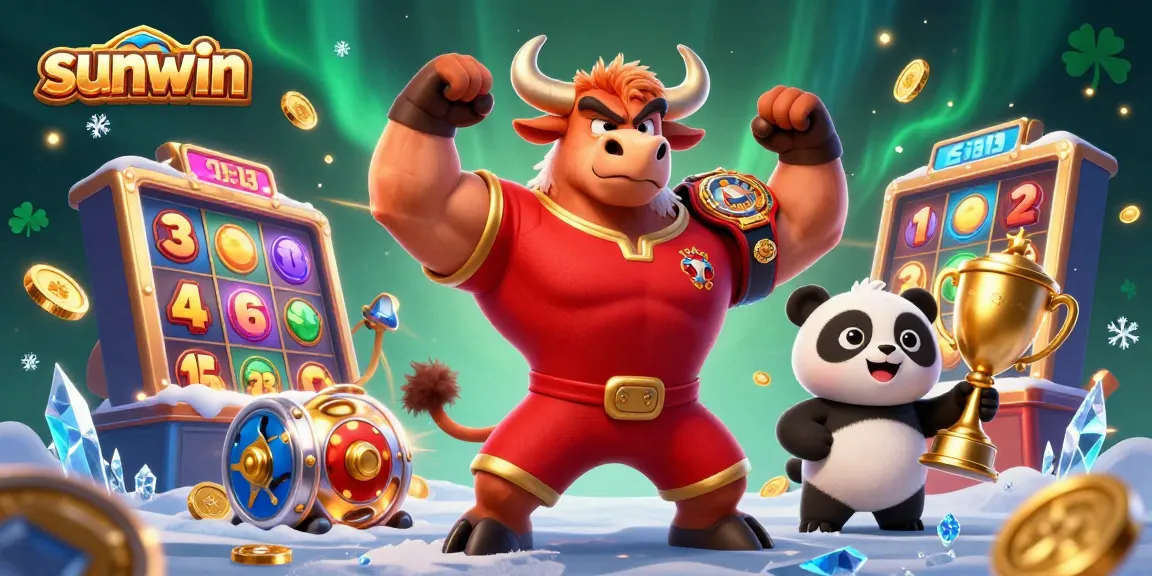 Join the sunwin celebration with a victorious bull and friends at the online slot jackpot!