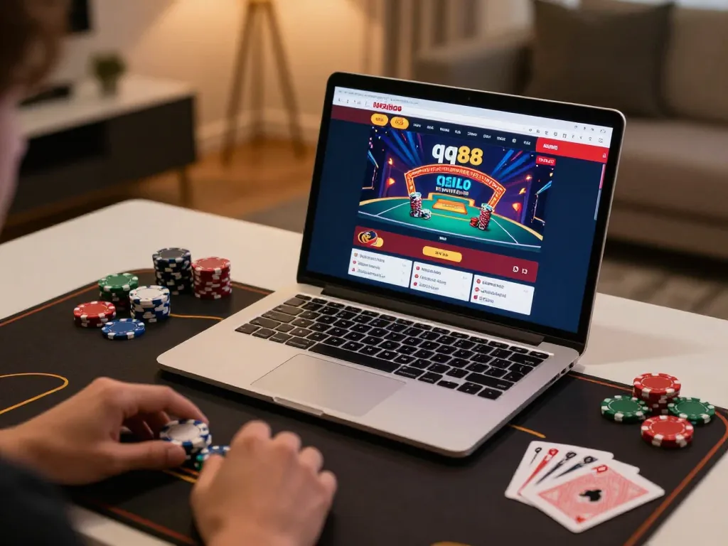 Engaging in qq88 online gaming with sophisticated setup and strategic gameplay.