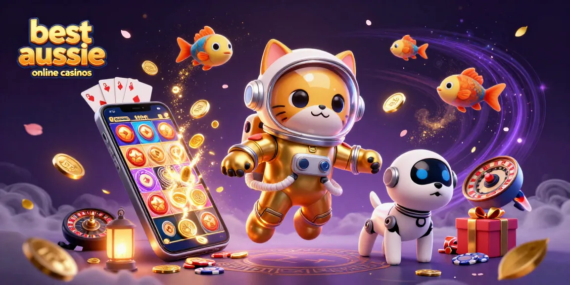 Experience the thrill at the best aussie online casinos with 3D cartoon characters playing vibrant casino games.