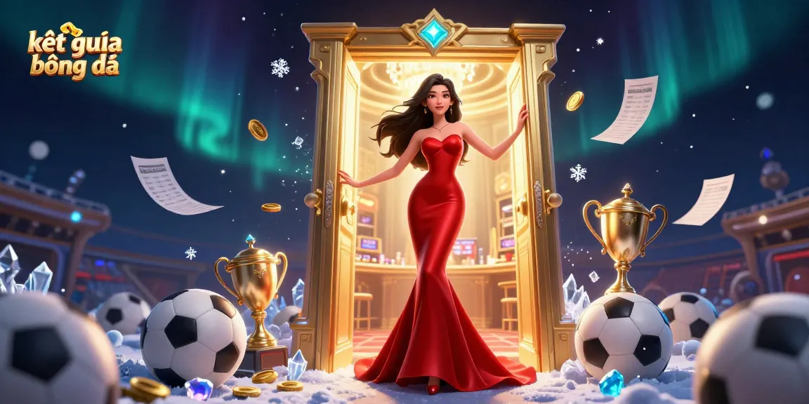 Experience kết quả bóng đá with thrilling real-time updates, featuring an elegant woman in a glamorous casino setting.