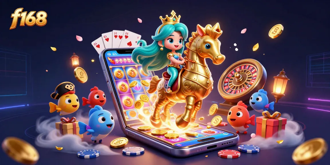 Engage in thrilling gameplay with f168's vibrant underwater scene featuring a mermaid and her seahorse companion.