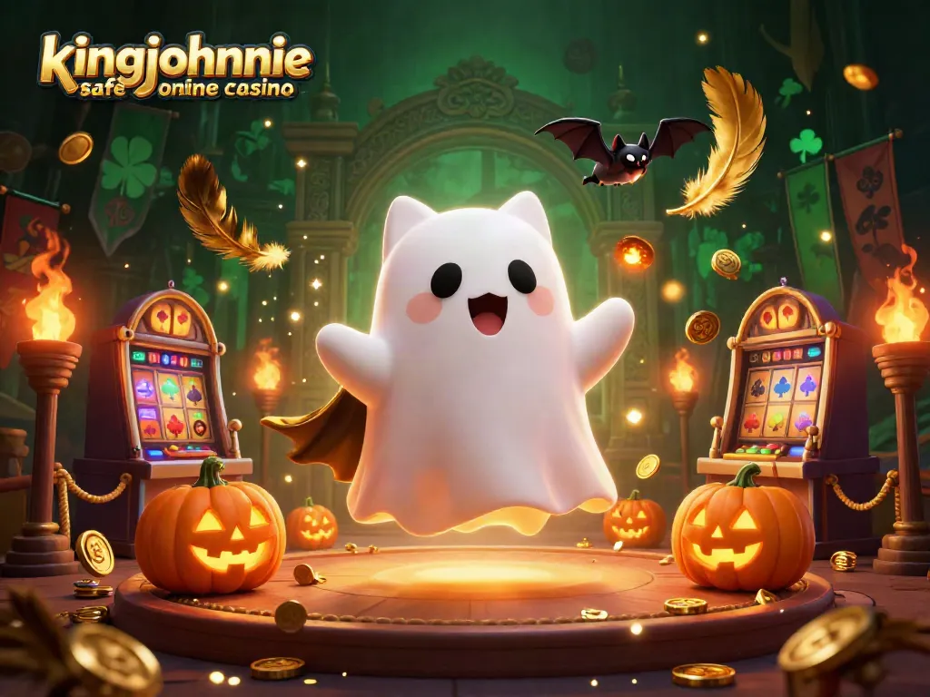 Experience the thrill at kingjohnnie safe online casino with exciting characters in a glowing casino scene.