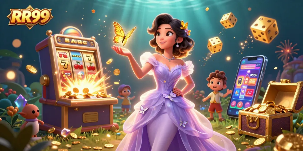 Experience the excitement of RR99 with stunning visuals of casino games, jackpot celebrations, and vibrant interactions.