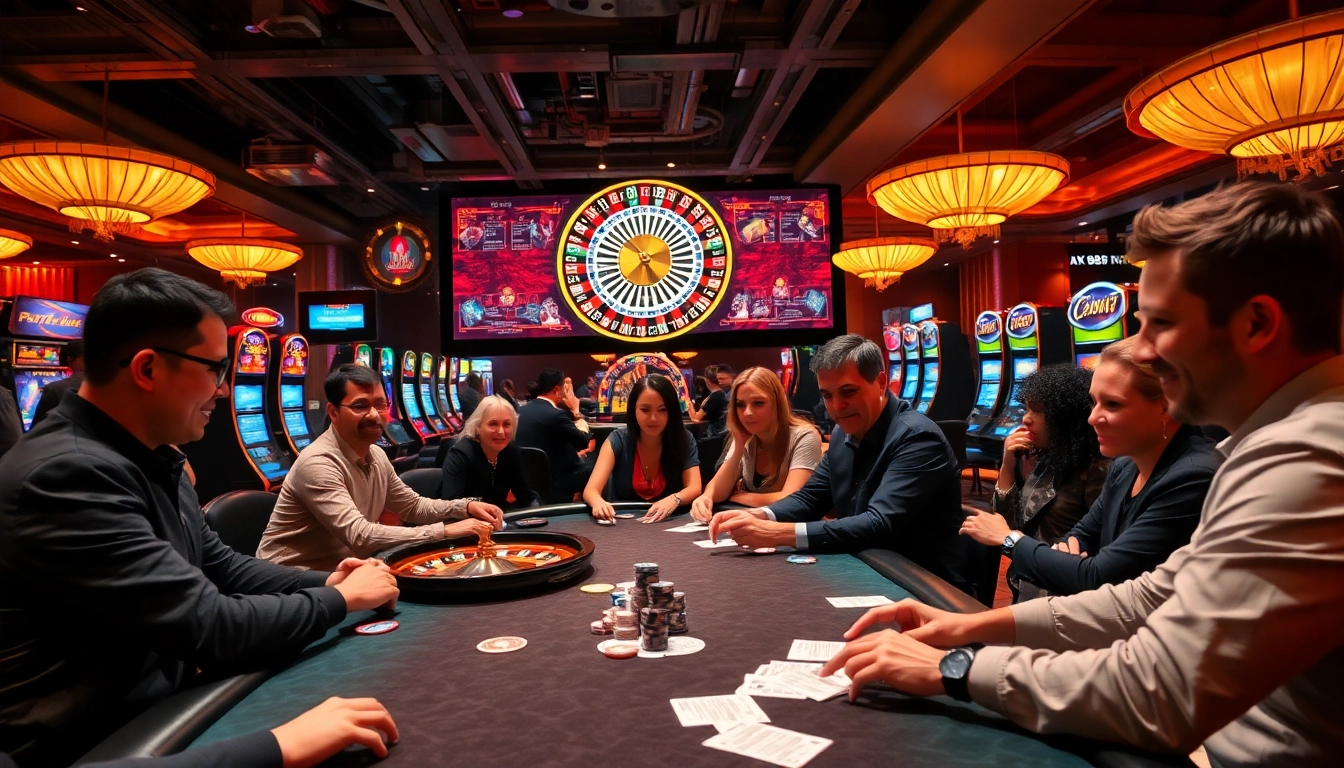 Players immersed in intense gambling experiences at UK88's luxurious casino atmosphere.