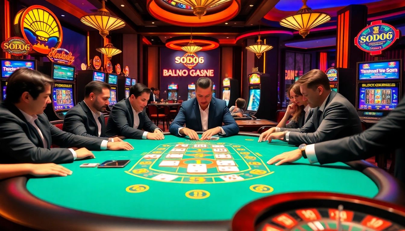 SODO66 players engaging in an exciting live blackjack game at a luxury casino.