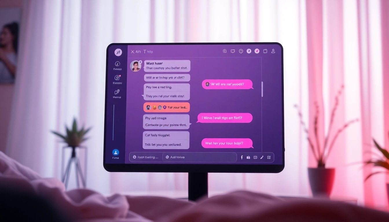 Engaging chat interface showcasing sex AI interactions with charming characters.