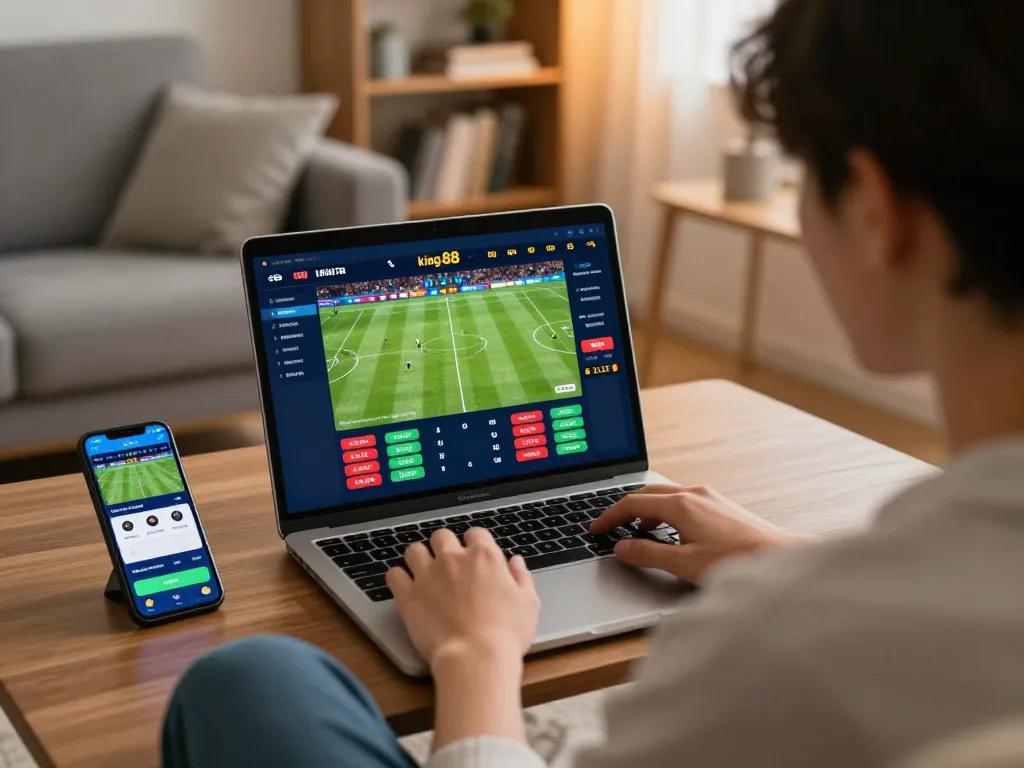 Engaging live sports betting action focusing on king 88 odds with a dynamic home setup.
