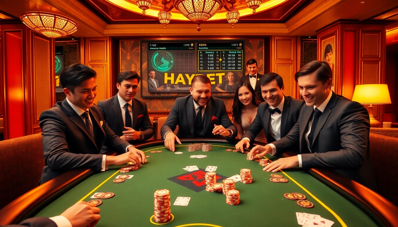 Experience the thrill of online gambling with HAYBET at a high-stakes poker table.