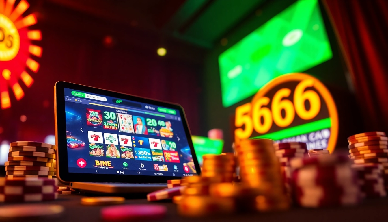 Exciting online casino games interface featuring 566 vim, with vibrant colors and immersive gaming elements.