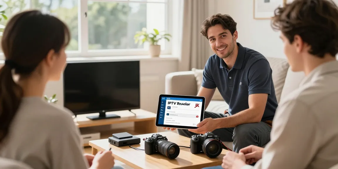 Trusted IPTV Reseller UK managing installations at a local home service.