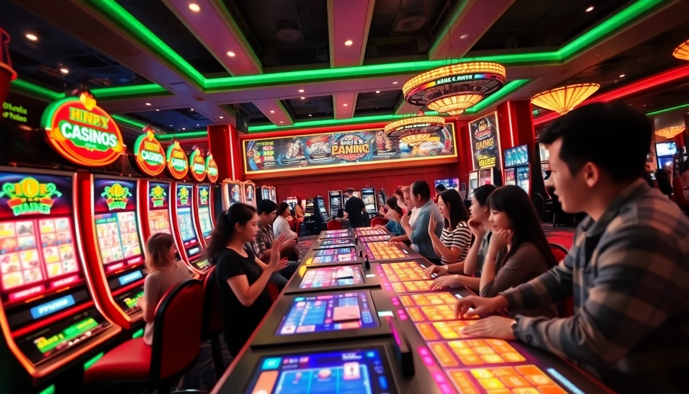 Experience the excitement of online gaming at vin777.gb.net with vibrant casino scenes and engaging players.