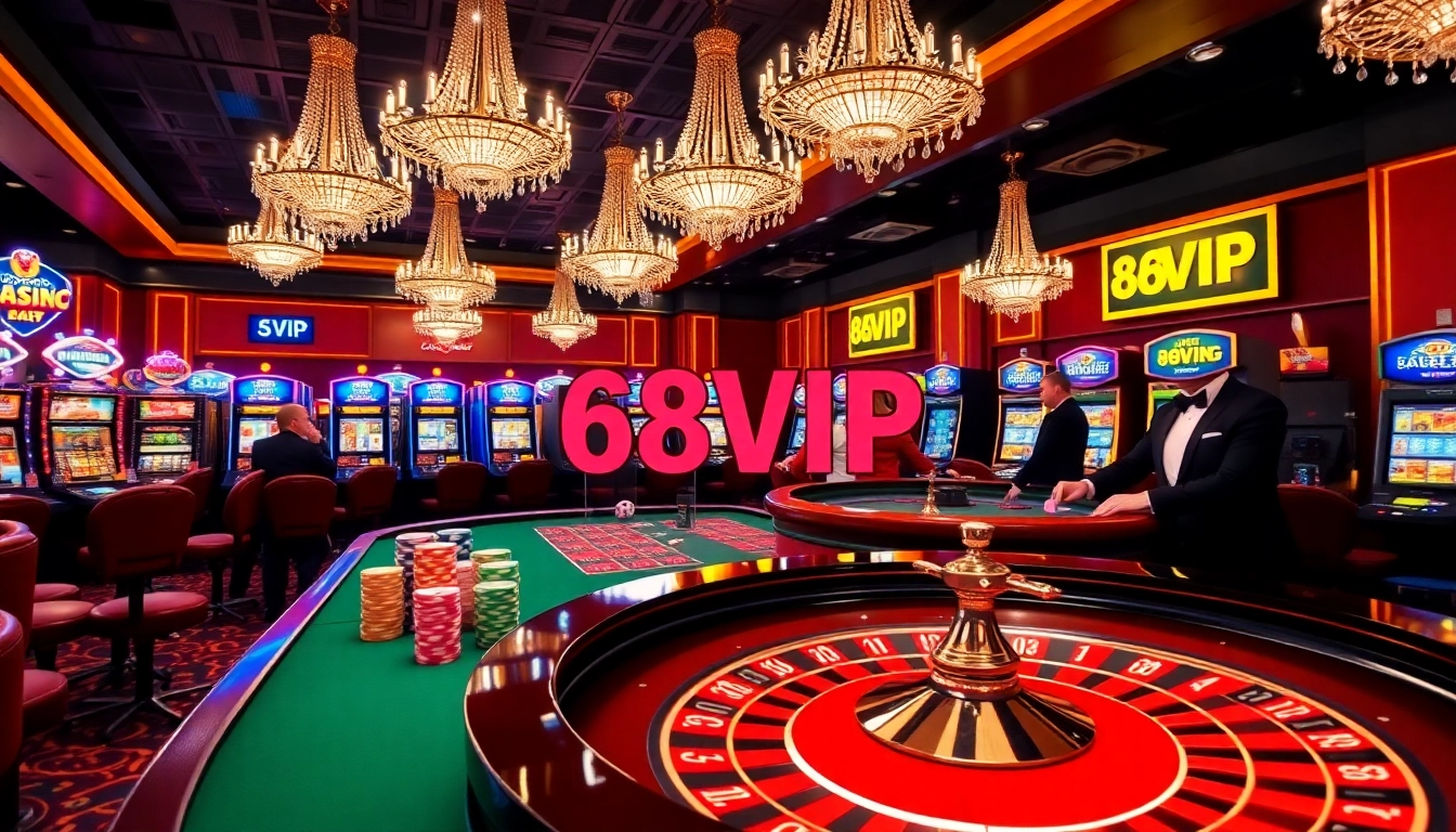 Experience the excitement of 68VIP with vibrant casino tables and thrilling gameplay.