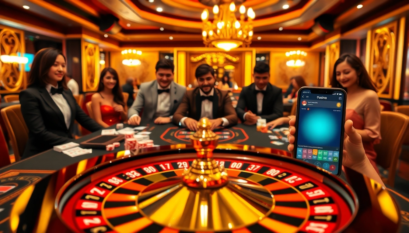 Players enjoying premium gaming at TR88 online casino tables, showcasing excitement and luxury.