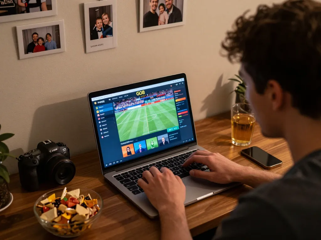 Engaging sports betting moment with user on the GO8 platform, highlighting responsible gambling.