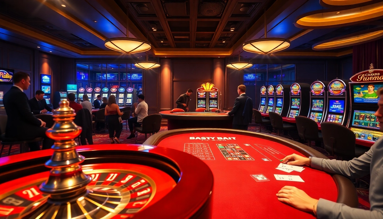 Experience thrilling gameplay at https://nk88.horse/ featuring engaging roulette and poker games in a luxurious casino.