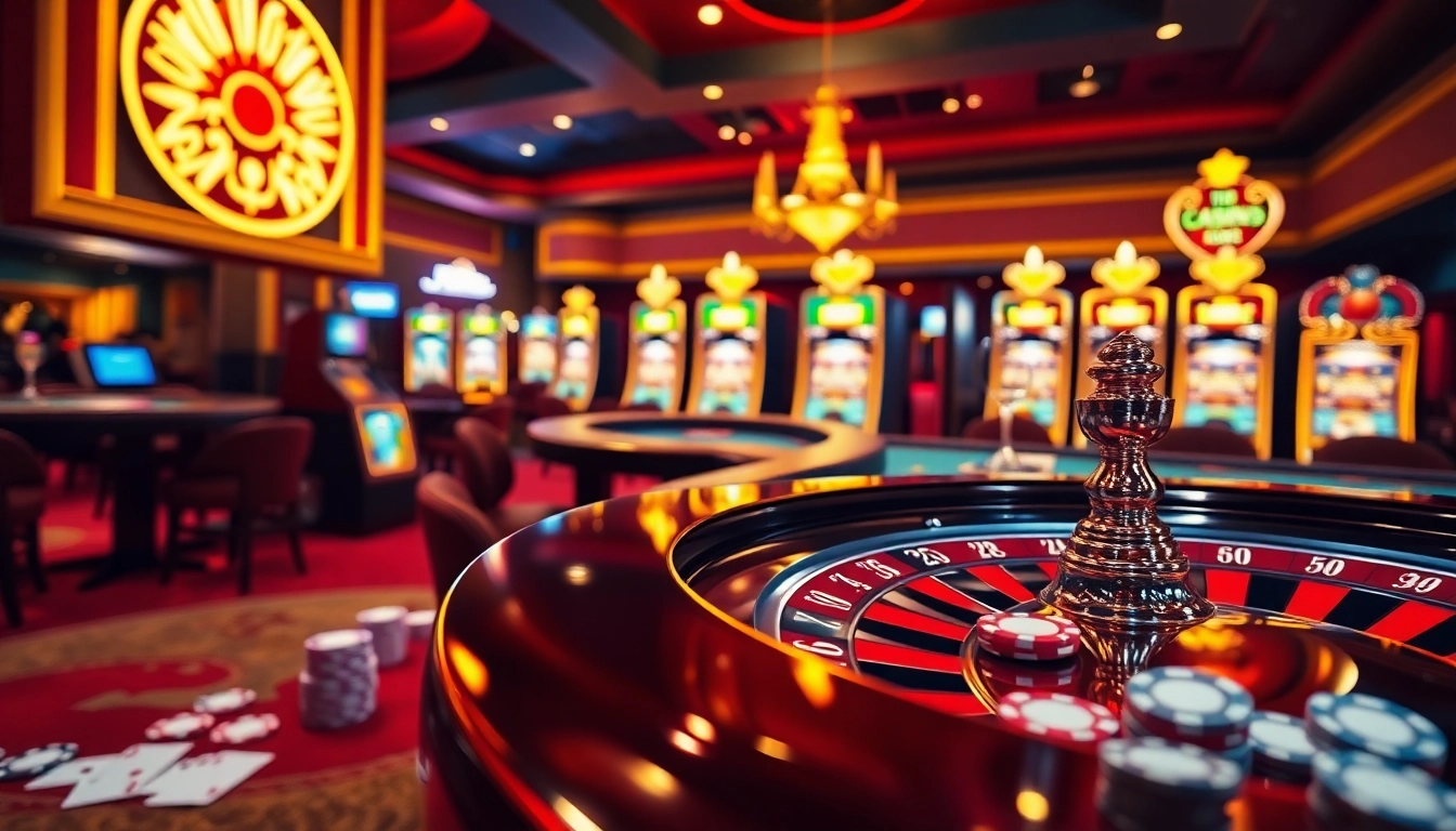 Experience the excitement of Lucky88 casino with vibrant tables and slot machines.