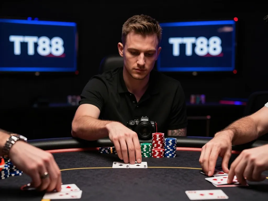 Players showcasing a winning poker hand at TT88 casino, demonstrating strategic gameplay.