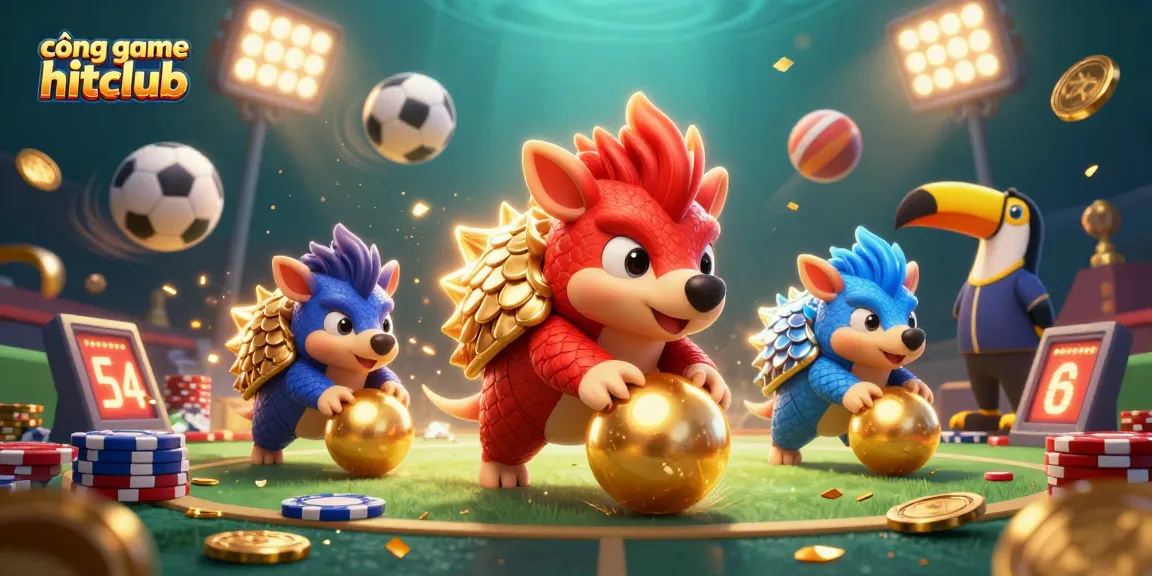 Engage with dynamic gameplay at cổng game hitclub featuring pangolins and sports elements.