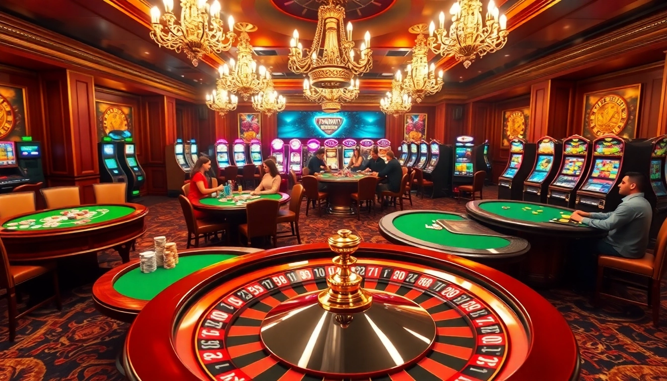 Experience the thrilling atmosphere of gambling at 789f.fyi with vibrant casino tables and engaged players.