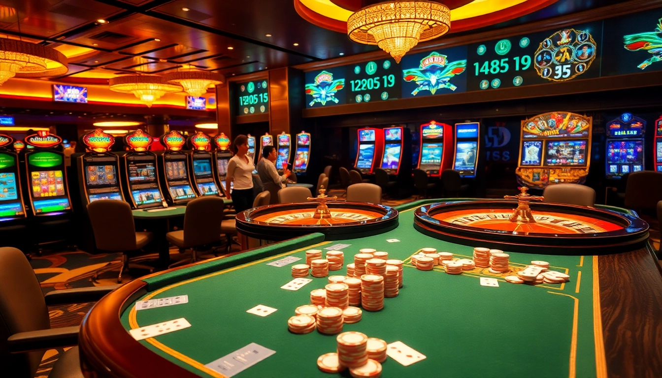 Experience the thrill of the tr88 game at a luxurious casino table with vibrant gameplay.
