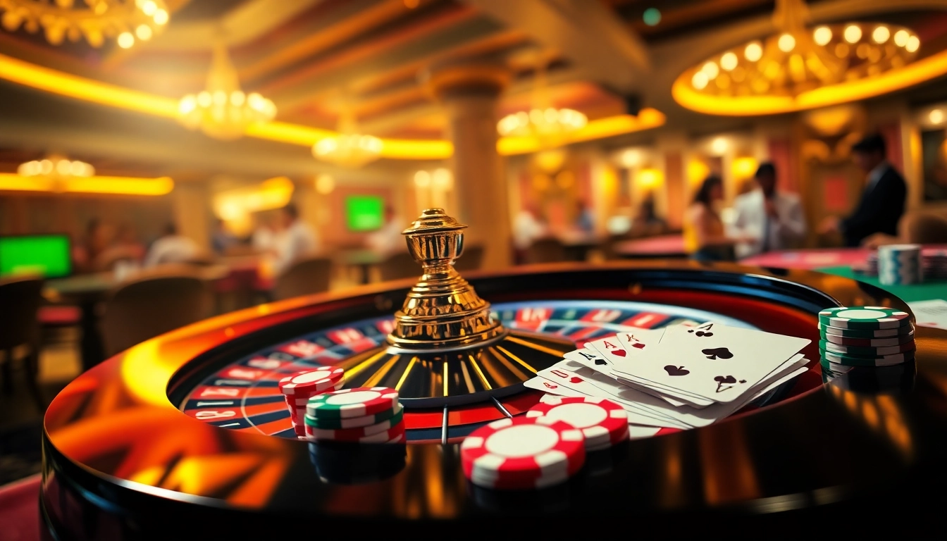 Experience GA888 LINK at an elegant online casino, featuring roulette and poker excitement.