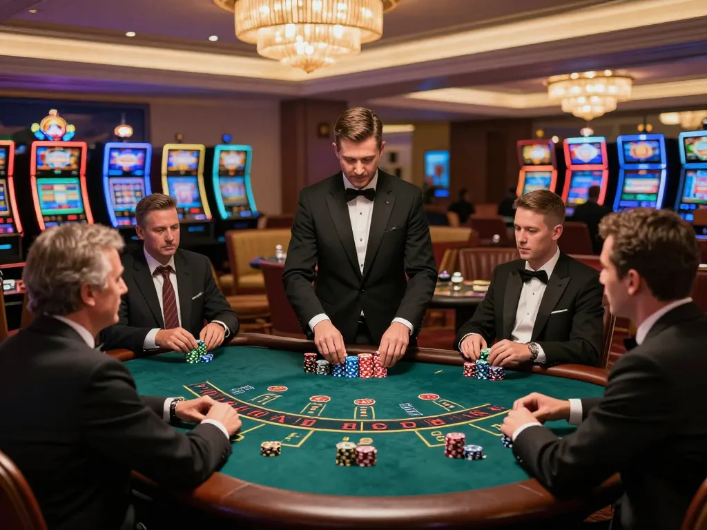 Players strategizing on blackjack table at 789win casino, showcasing an elegant atmosphere.