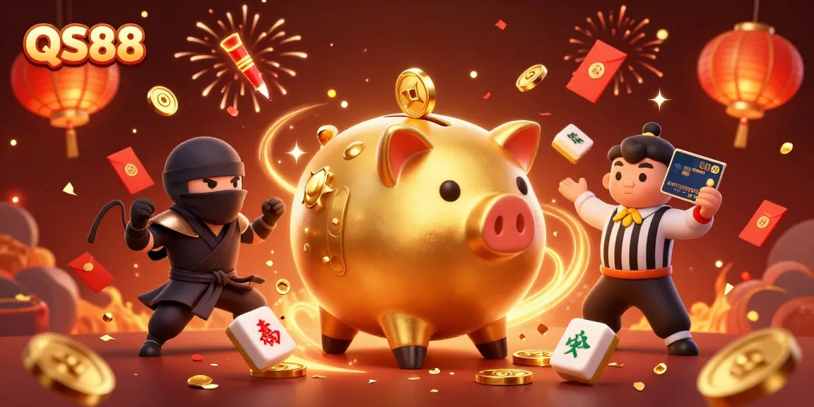 Experience exciting gaming action at QS88 with vibrant characters and dynamic casino elements.