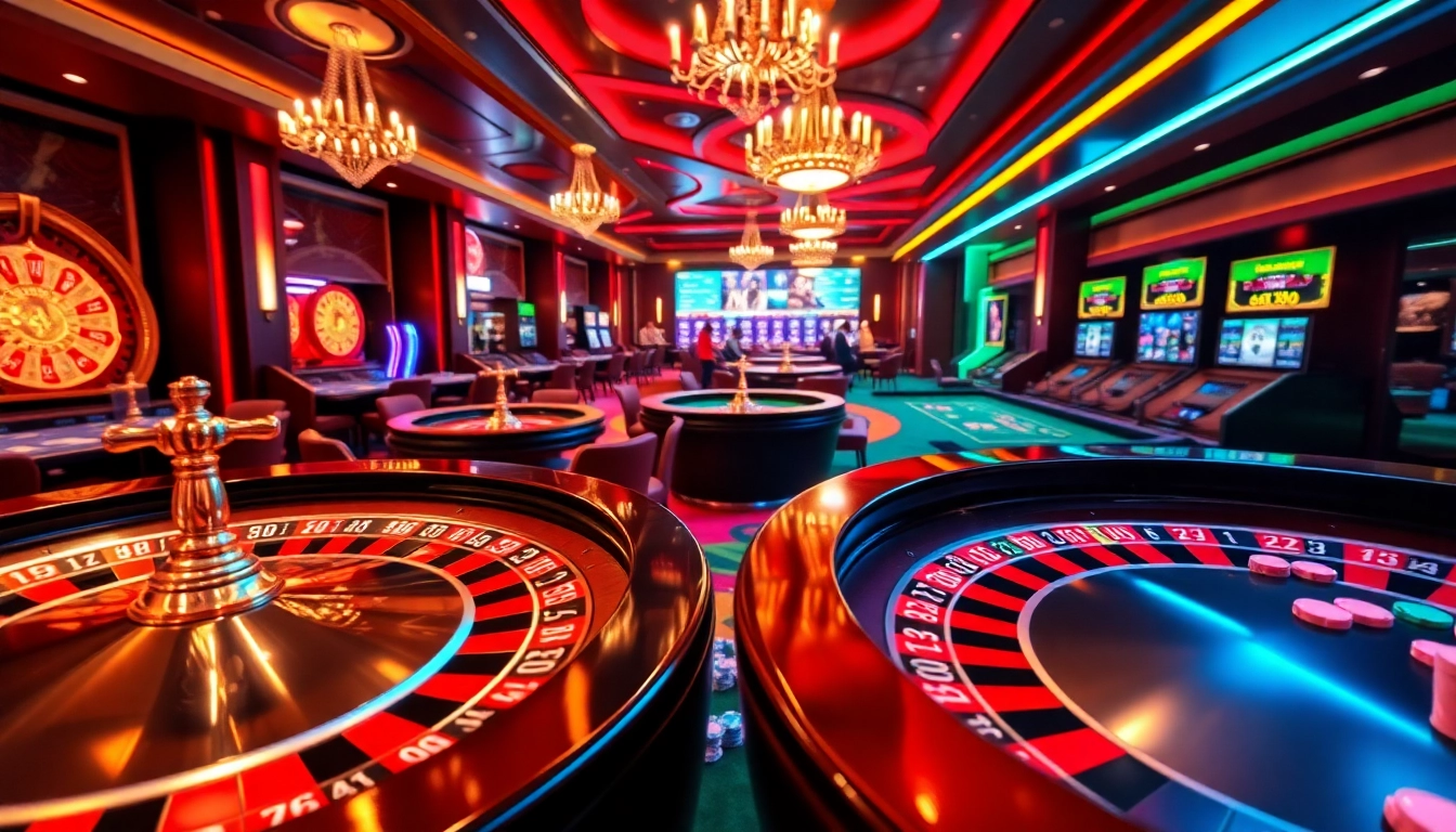 Players enjoy thrilling bets at a luxurious casino with chotruyen-inspired gaming elements.