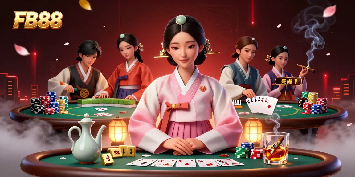 Experience the thrill of FB88 gaming with dynamic poker elements and elegant design.