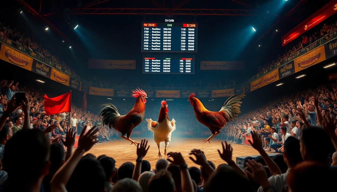 Experience thrilling live cockfighting at SV368win.live with vibrant arena action and enthusiastic spectators.
