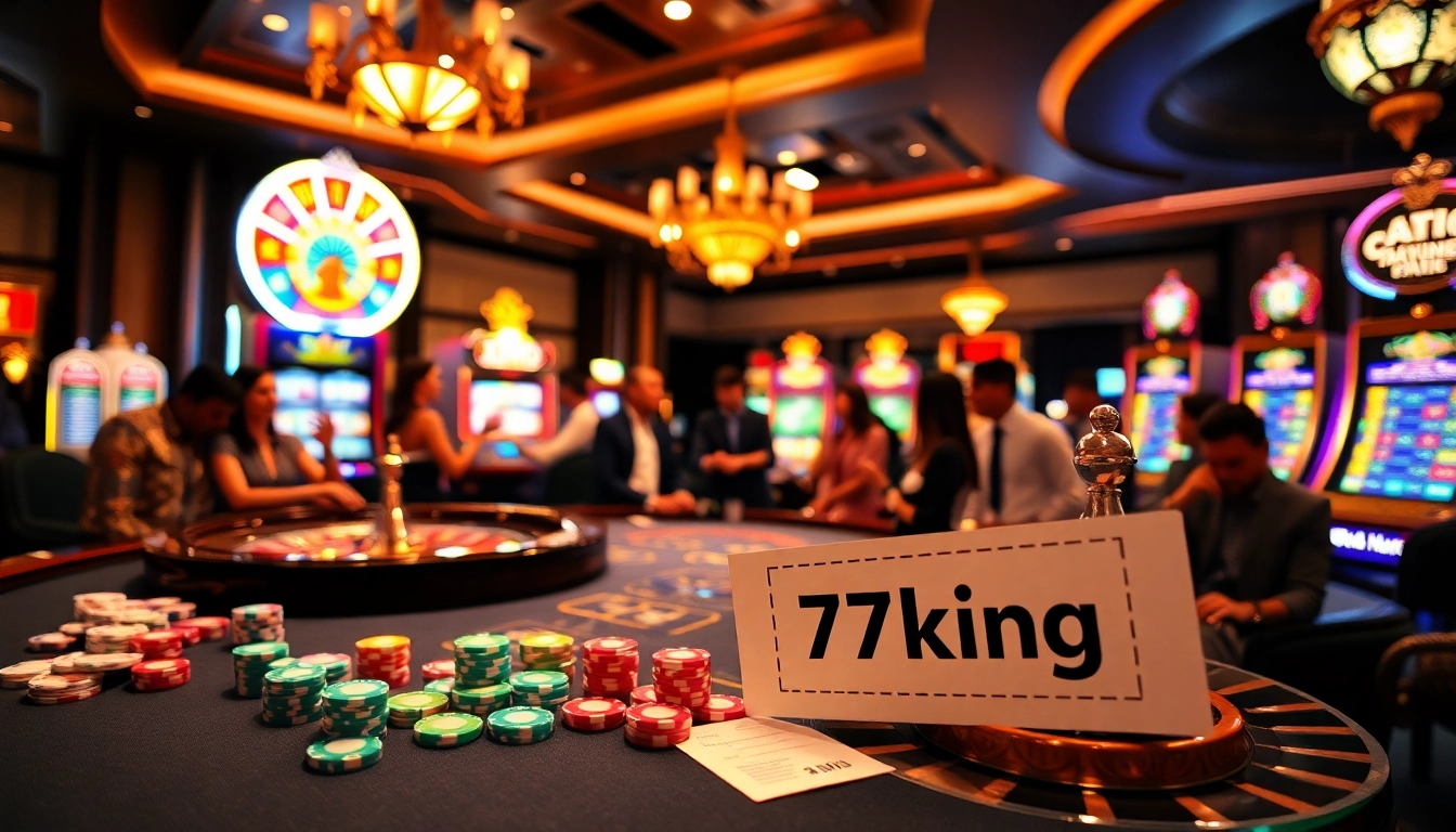 Experience the thrill of 79king with players enjoying vibrant casino games, chips, and betting slips.