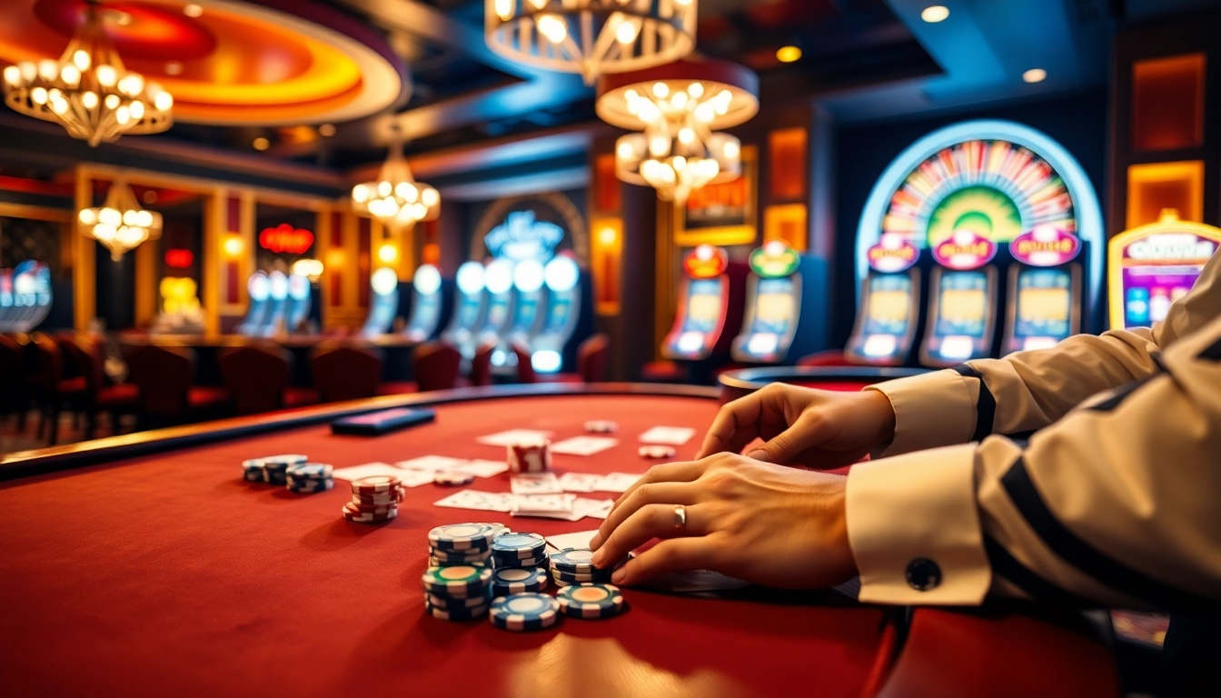 Experience BDTK66 excitement at the casino table with vibrant poker chips and cards.