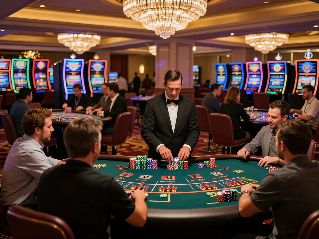 Experience the excitement of MM88 casino gaming with vibrant tables and enthusiastic players.
