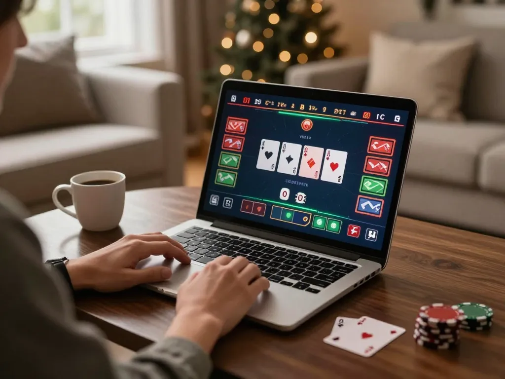 MM88 players strategizing during a thrilling online poker session from home.