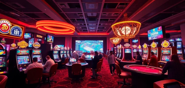 Exciting casino scene at tk88win.live with vibrant gaming tables and engaged players