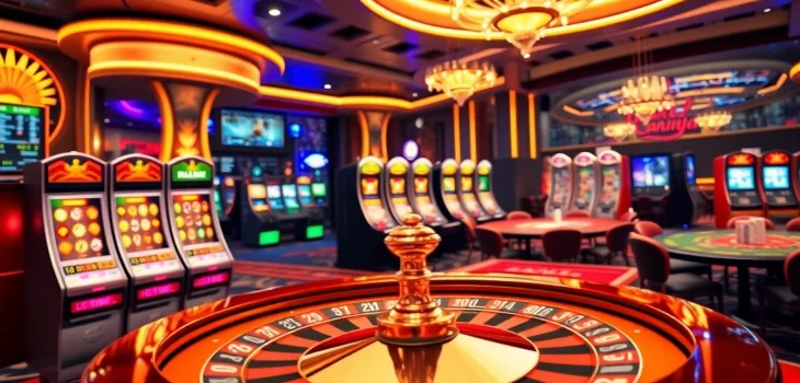 Experience the thrill of online gambling at 8day.cn.com with vibrant casino visuals.