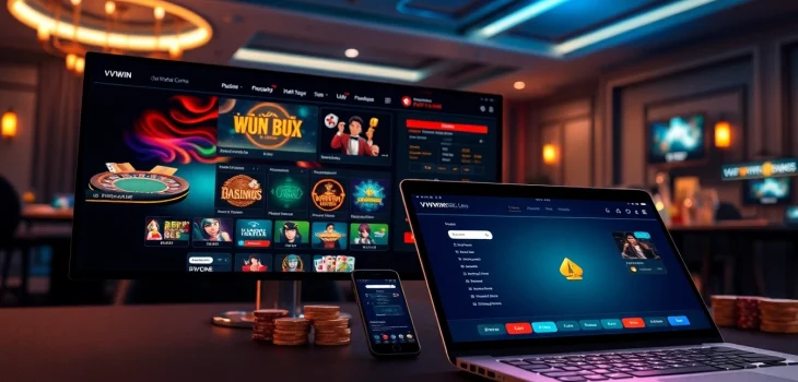 Experience the excitement of vvvwin88.live through a luxurious online gambling platform showcasing various casino games.
